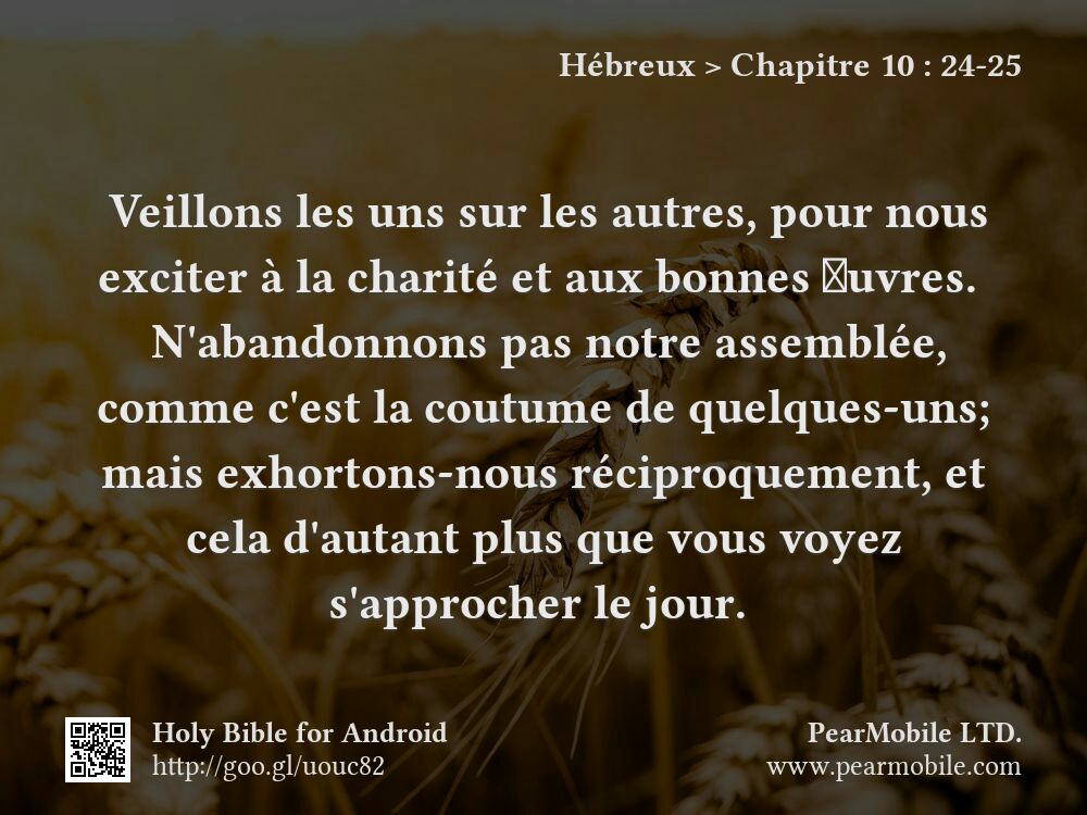 Hébreux, Chapitre 10:24-25